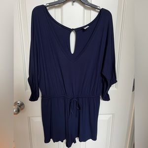 Cute Venus V-neck navy blue short romper with 3/4 sleeves.  Sz. L. Make offer!!